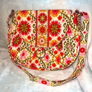 Vera Bradley SADDLE UP Crossbody Purse FOLKLORIC Shoulder Bag Colorful Floral